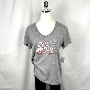 Alabama Roll Tide T-Shirt Grey Short Sleeve Graphic Tee ‘47 Brand Sz Med New